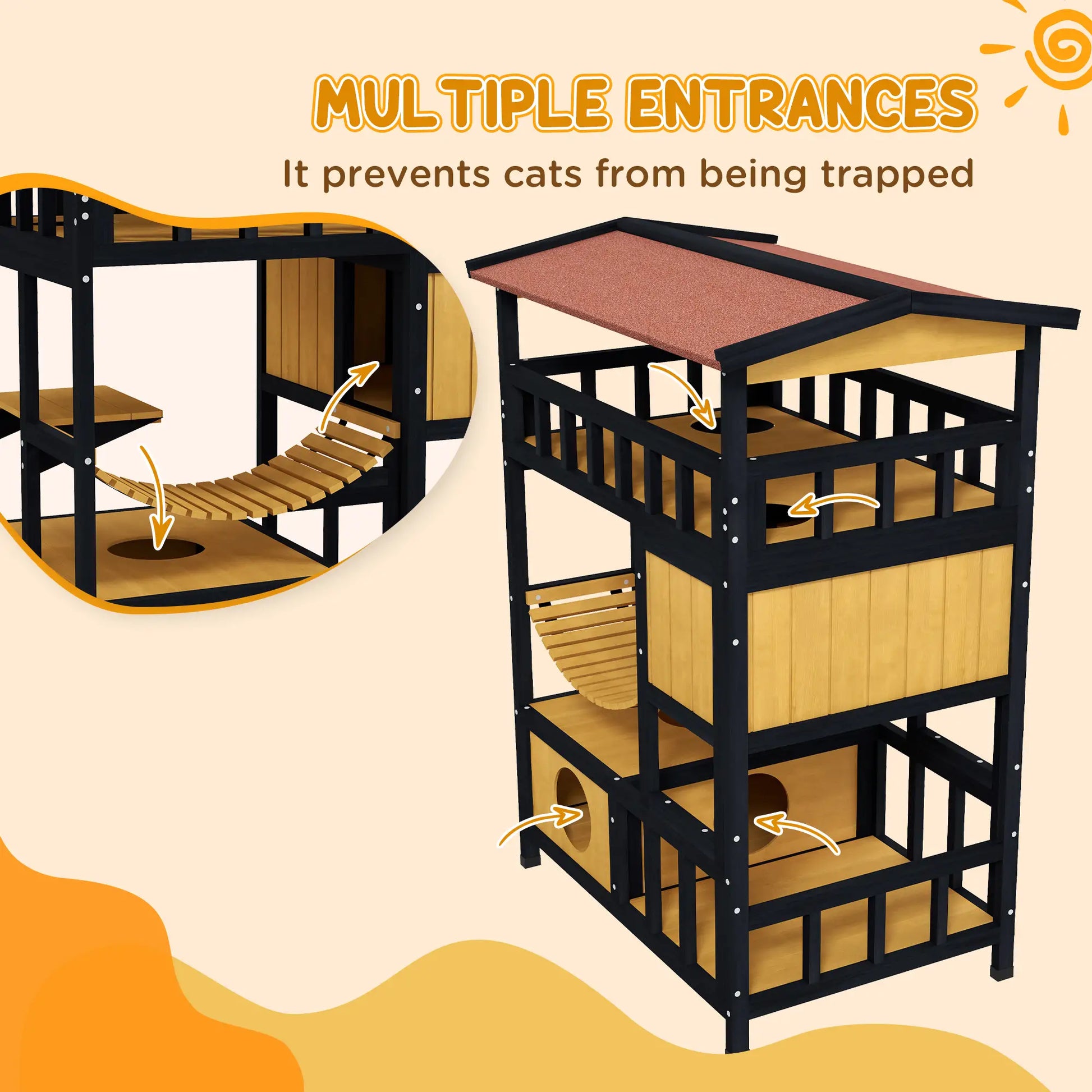 4 Tier Outdoor Cat House