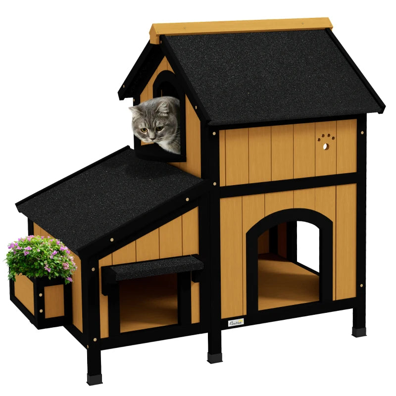 2 Tier Flower Pot Outdoor Cat House