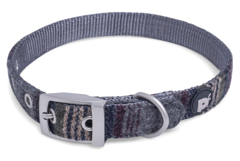 Grey Tweed Dog Collar