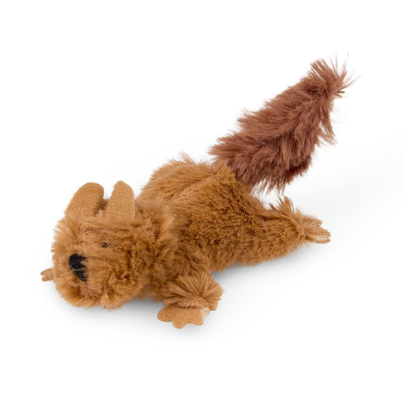 Plush toy resembling a brown animal on a white background