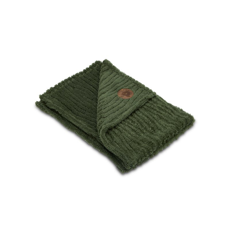Green Textured Fleece Pet Comforter shown close up with its textured fabric