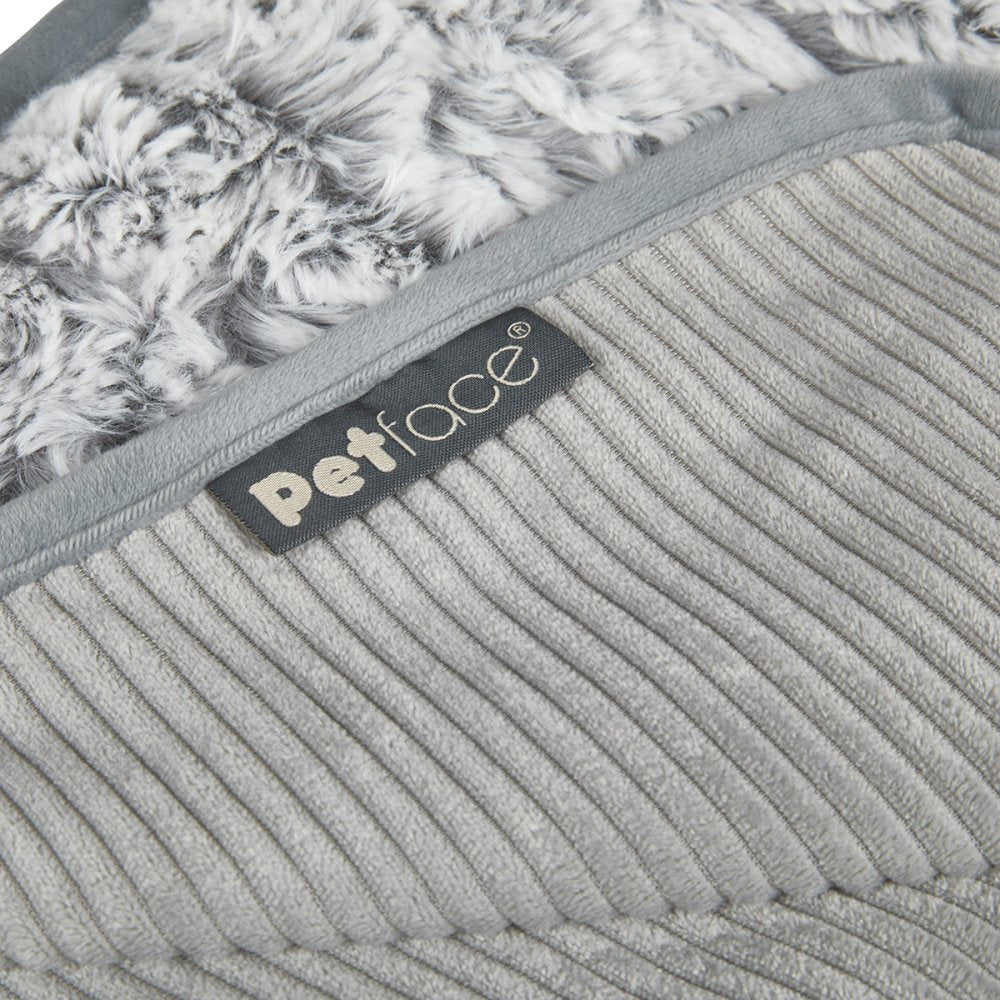 Gray textured blanket featuring the Petface brand logo.