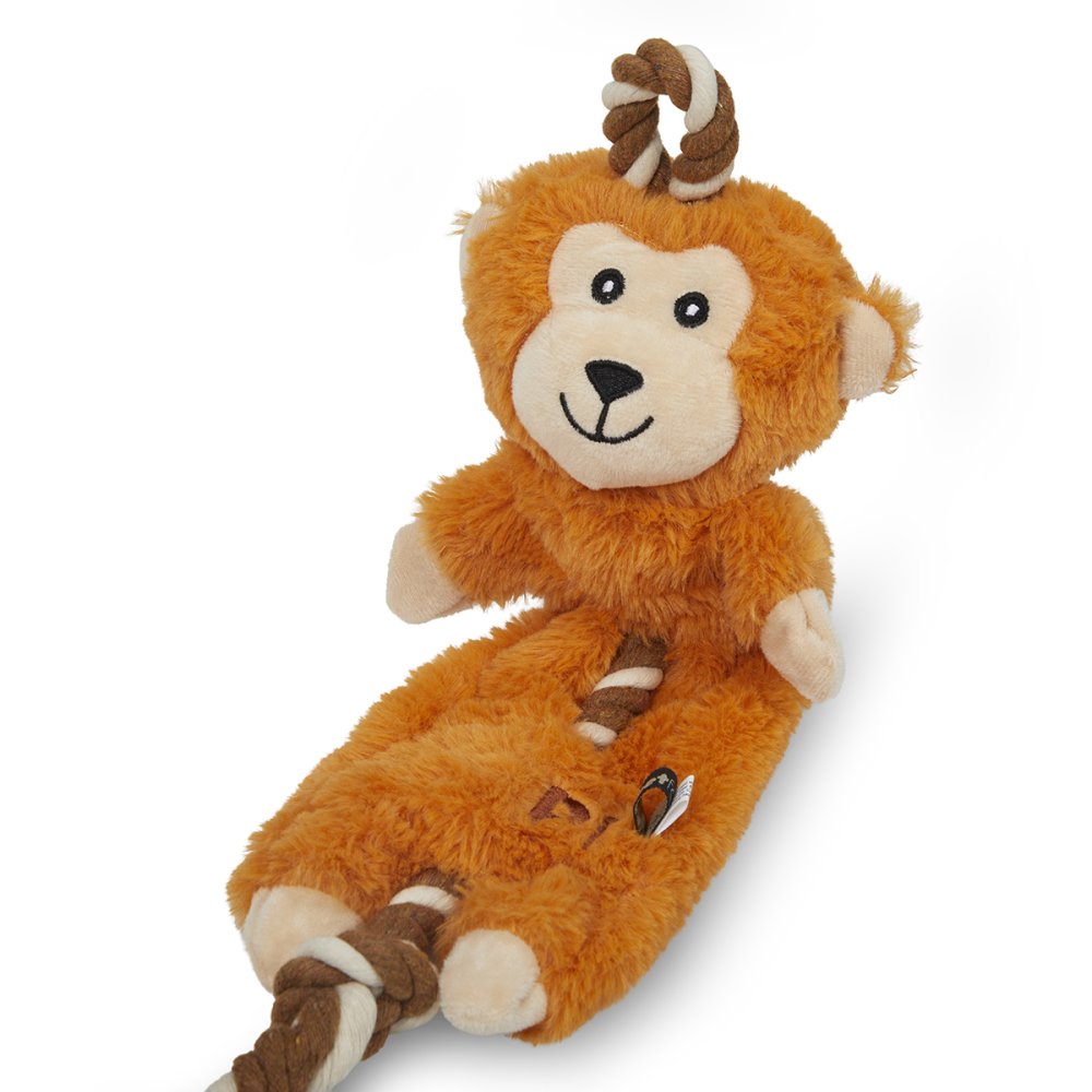 Plush monkey toy with a white background
