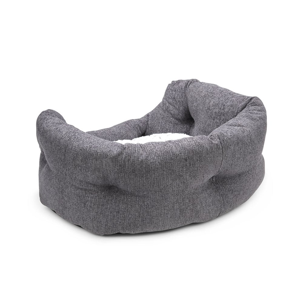 Gray pet bed on a white background