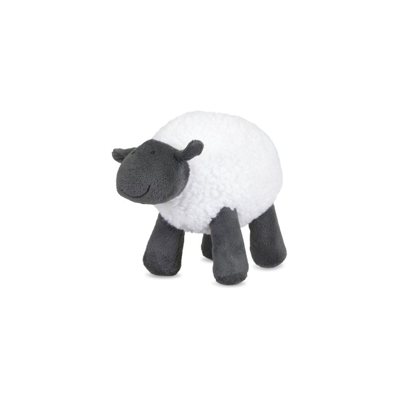 A soft plush dog toy ready for gentle indoor play