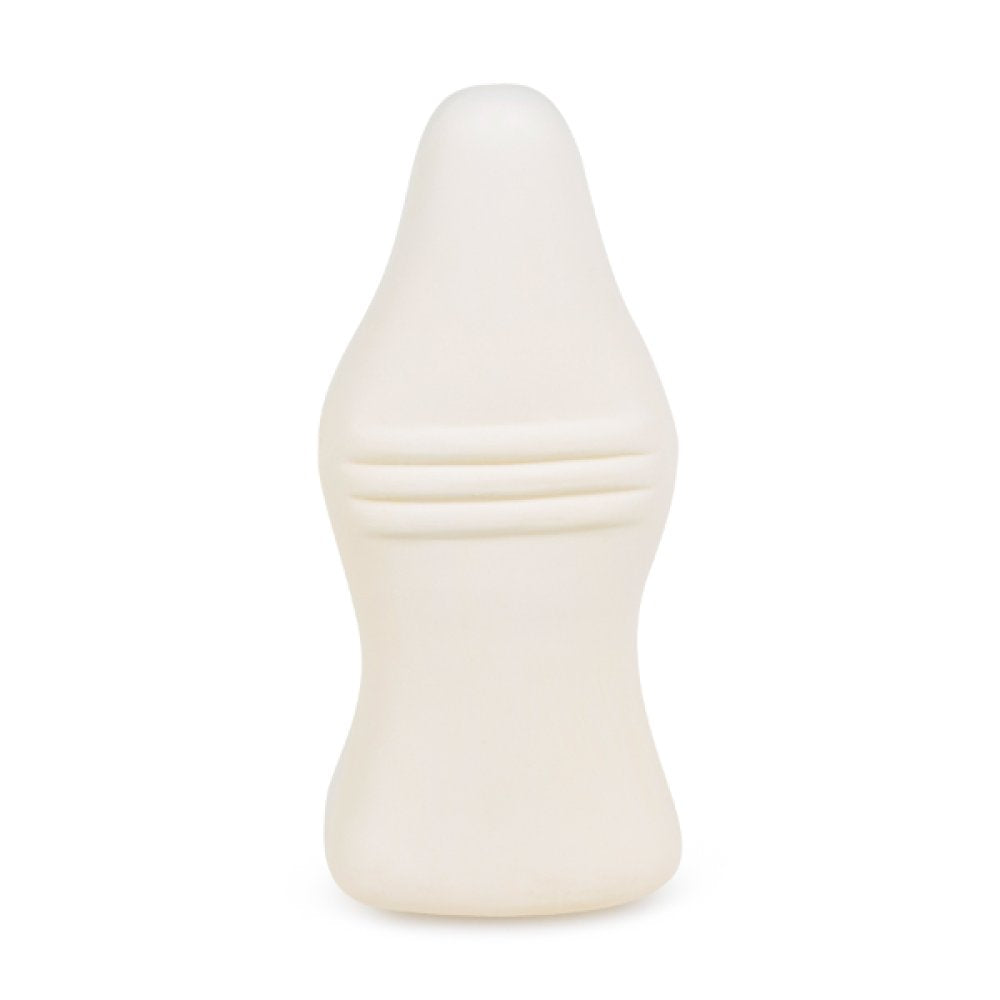 White milk bottle toy on a white background