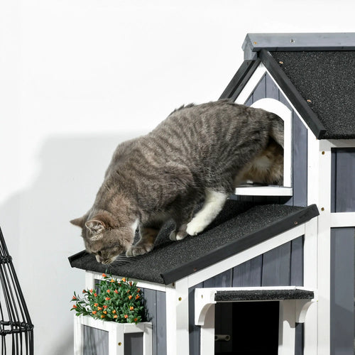 2 Tier Flower Pot Outdoor Cat House
