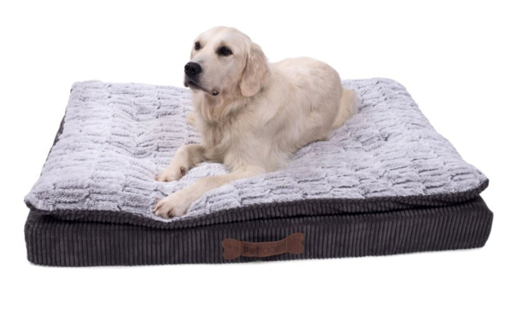 Supportive luxury memory foam pet bed with a thick cushioned mattress